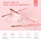 3pcs Acrylic Nail Brush Set  Size 8 10 14 Kolinsky Acrylic Nail Brushes For Acry