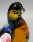 Vtg Murano Blown Glass Bird Figure Yellow Blue W sticker   damaged Beak  