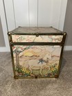 Vintage Wooden Toy Box Storage Trunk Chest Cube 16    Decorated With Unicorn