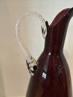 Mcm Purple Empoli Italy Glass Decanter 9 5    Twisted Handle Footed Base