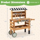 2-in-1 Wooden Kids Cart   Tool Bench Play Workbench W realistic Tools Top Canopy