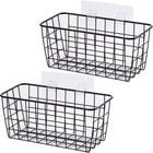 2 Set Adhesive Hanging Wall Basket Inside Cabinet Door Organizer wall Storage   