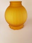 Antique Vintage Amber Satin Glass Lamp Light Shade 2 1 4  Victorian Many Avail 