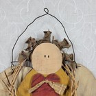 Vtg Angel Door Hang 27  Handcrafted Wood Spool Heart Folk Art Primitive Holiday