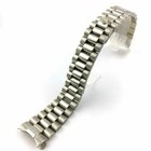 20mm Solid Stainless Steel Strap Bracelet Curved End President Silver Watch Band
