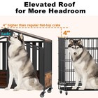 48  Roof Metal Kennel With Wheels  Feeding Door   Diy Sign heavy Duty Dog Cage