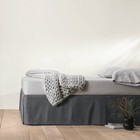 Full queen Linen Blend Bedskirt Dark Gray - Casaluna  Machine Washable