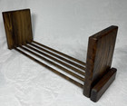 Vintage Mcm Solid Wood Book Stand Rack Holder Adjustable Sliding End Tabletop