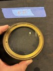  n26  Antique French Mantle Clock Back Bezel Door Part Brass   Beveled Glass