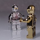 Rare Chrome C-3po Custom Printed Set Of 2 Gold silver Minifigures Lego Star Wars