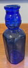 Vintage Cobalt Blue Brookfield Baby Top Face Milk Bottle Quart Figural Glass