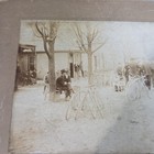 Early 1900s Cabinet Photograph Photo Town With Men   Lots Of Bicycles Club 