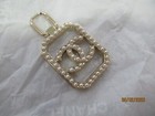 Chanel Charm Zip Pull Gold Tone   Faux Pearls   Cc Logo  1 5 Inch Tall