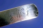 Set Of 6 Small Fiddle Coin Silver Teaspoons By Unknown Maker 