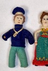 3 Vintage Cloth Tiny Dolls Miniature Dollhouse Handmade Bendable Body England