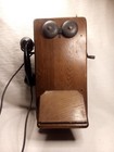 Rare Model Antique Leich Electric Co Oak Hand Crank Wall Telephone Genoa  Il 