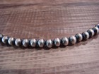 Native American Sterling Silver 20  Navajo Pearl Necklace By I  John