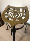 19th Century Fireplace Trivet  Kettle Warming Stand Made Of Brass  Cast Iron