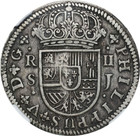 1722-sj Spain Felipe V 2 Reales Seville Mint Km307  Cal980 Ngc Xf 45