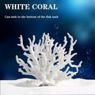 Besimple Artificial Aquarium Coral Ornament Plastic Fish Tank Plants White 