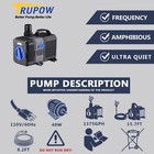 Adjustable Flow Submersible Pond Pump 1375gph For Fountain Aquarium Waterfall