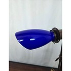 Vintage Adjustable Blue Glass Task Lamp Industrial Revival Metal 22   25   