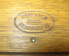 Singer 1889 Patent Oak Puzzle Box With Sewing Machine Attachments  Maroon Felt