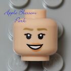 New Lego Female Light Flesh Minifig Head Girl Pink Lips Smile Med Brown Eyebrows