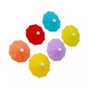 6-piece Silicone Umbrella Drink Markers     Glass Charm Tags For Party Beverages