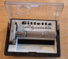 Vintage 1960 Gillette F-1 Fatboy Adjustable 1-9 Double Edge Safety Razor In Case