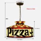 Vintage Pizza Hut Lamp -- Full-size 18  Tiffany Style Light W chain -- New