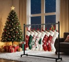Christmas Stocking Holder Stand Freestanding Metal Rack With 12 Hooks  no Socks 