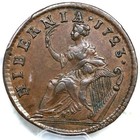 1723 M 4 43-gc 21 R-5 Pcgs Au 53 Wood s Hibernia Halfpenny Colonial Copper