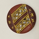 Antique Victorian Pierced Brass Enamel Button Metal Shank Geometric 1    25mm