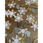900pc Snow In Love Bridal Shower Confetti Winter Snowflake Diamond Ring Gold Blu