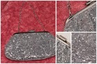 Silver Beaded Sequin Bridal Clutch Bag Chain Handle Evening Handbag Purse