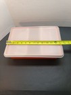 Vtg Tupperware Tuppercraft Organizer Box Lid Inserts Orange Crafts N o s        