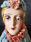 Vintage Antique Doll Head Chalk Ware Composition Pin Cushion 4 
