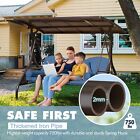 3-seat Patio Porch Swing With Adjustable Hardtop 3 In 1 Convertible Patio Swing