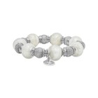 Gisella Snow White Murano Glass And Silver Bead Bracelet With Rondelles
