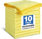 Assorted Yellow Microfiber Towels - 10 Pack For Effortless Home And Car Cleaning