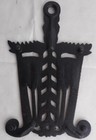 Vintage Grain   Tassel Cast Iron Trivet No T 6 Black 4 Legs Broom Style 8-1 2  H