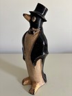 Antique Hubley  463 Charming Penguin In A Top Hat Doorstop 1930 s Cast Iron