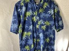Bishop St Hawaiian Beach Shirt Blue Men Xl Palm Trees  Made In Hawaii Free Ship