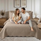 Soft Luxury Quilt Bedding Set Reversible Comforter Bedspread Set Twin Queen King