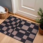 World Rug Gallery Checkered Block Machine Washable Polyester Indoor Area