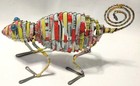 Folk Art Recycled Aluminum Tin Cans Gecko Lizard Figure Can Ginger Juice Ale B2
