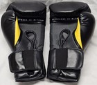 Everlast Elite W evershield Hook   Loop Training Gloves Large Black Yellow 14oz