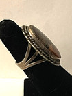 Vintage Navajo Sterling Silver Arizona Petrified Wood Ring Sz 5 5  11 18gr 