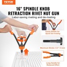 Vevor Rivet Nut Tool 16in Rivnut Tool Kit 13 Pcs Mandrels And 186 Pcs Rivet Nuts